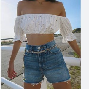 UO denim shorts